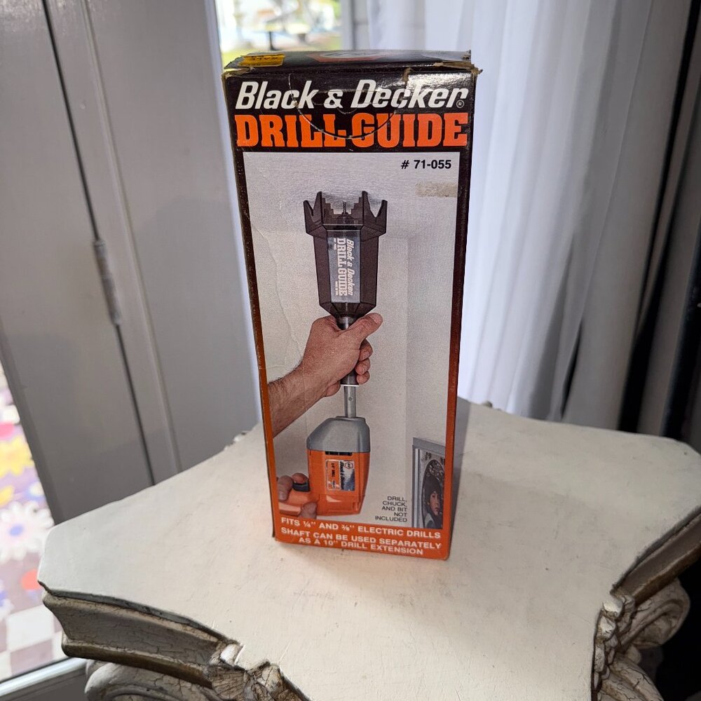 Vintage Black & Decker Drill Guide 71-055 Fits 1/4 3/8 Drill 10" Extension Tool
